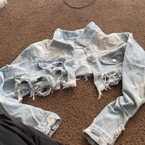 Ripped distressed Jean jacket
